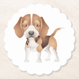 Schattige Beagle Moeder Hond Liefhebber Puppy Vade Kartonnen Onderzetters