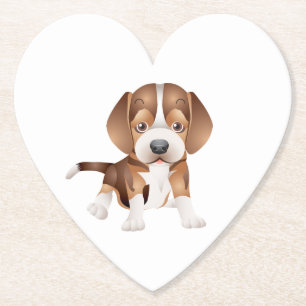 Schattige Beagle Moeder Hond Liefhebber Puppy Vade Kartonnen Onderzetters