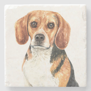 Schattige Beagle Moeder Hond Liefhebber Puppy Vade Stenen Onderzetter
