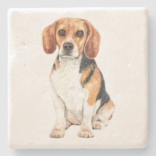 Schattige Beagle Moeder Hond Liefhebber Puppy Vade Stenen Onderzetter