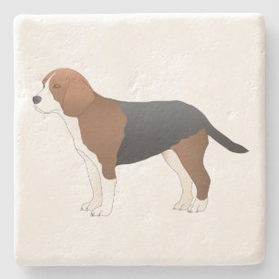 Schattige Beagle Moeder Hond Liefhebber Puppy Vade Stenen Onderzetter