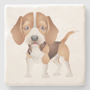 Schattige Beagle Moeder Hond Liefhebber Puppy Vade Stenen Onderzetter