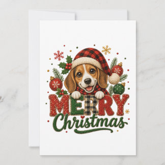 Schattige Beagle Prettig Kerstfeest Aankondiging