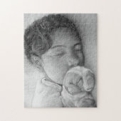 schattige beagle pupil en lief slapend meisje legpuzzel (Verticaal)