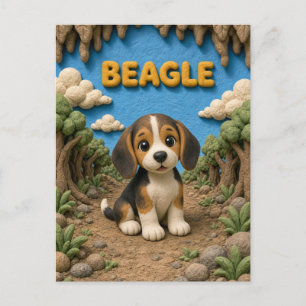 Schattige Beagle Puppy, Baby Hond Briefkaart