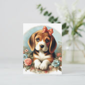  Schattige Beagle Puppy Briefkaart (Staand voorkant)