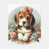  Schattige Beagle Puppy Fleece Deken (Voorkant)