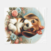  Schattige Beagle Puppy Fleece Deken (Voorkant (Horizontaal))
