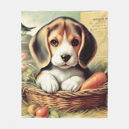  Schattige Beagle Puppy Fleece Deken (Voorkant)