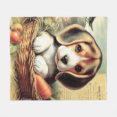  Schattige Beagle Puppy Fleece Deken (Voorkant (Horizontaal))