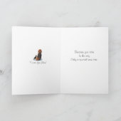 schattige beagle puppy hond knuffelt met mama kaart (Binnen)