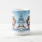 Schattige Beagle puppy in kerstoutfit Koffiemok (Center)