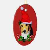 Schattige Beagle Puppy Kerst Keramisch Ornament (Rechts)