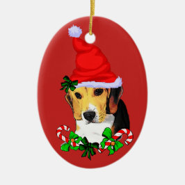 Schattige Beagle Puppy Kerst Keramisch Ornament