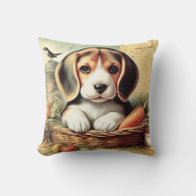  Schattige Beagle Puppy Kussen (Voorkant)