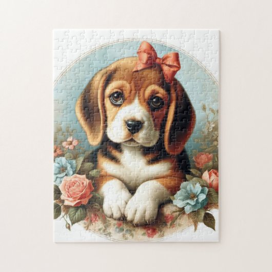 Schattige Beagle Puppy Legpuzzel (Verticaal)