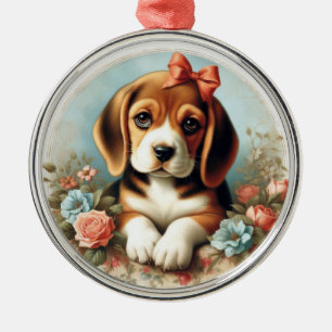  Schattige Beagle Puppy Metalen Ornament