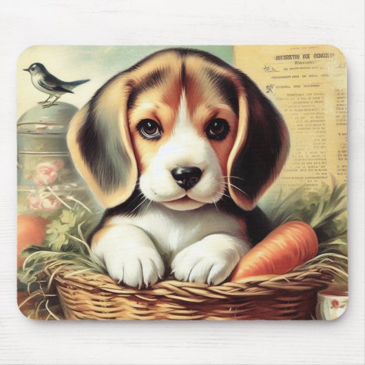  Schattige Beagle Puppy Muismat (Voorkant)
