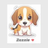Schattige Beagle Puppy – Pastel Sticker (Vel)
