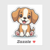 Schattige Beagle Puppy – Pastel Sticker (Vel)