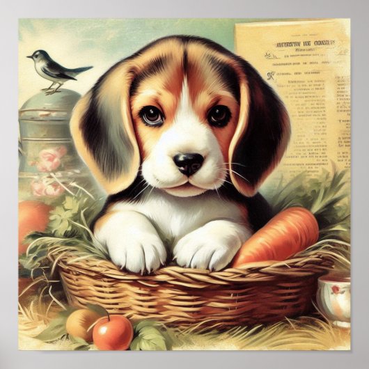Schattige Beagle Puppy Poster (Voorkant)