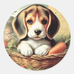  Schattige Beagle Puppy Ronde Sticker
