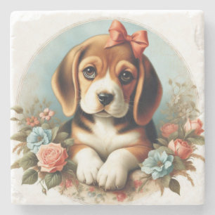  Schattige Beagle Puppy Stenen Onderzetter