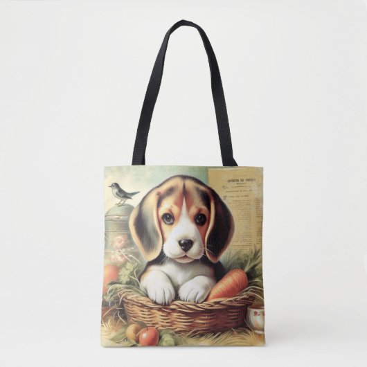 Schattige Beagle Puppy Tote Bag (Voorkant)