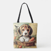 Schattige Beagle Puppy Tote Bag (Achterkant)