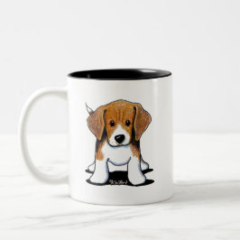 Schattige Beagle Puppy Tweekleurige Koffiemok
