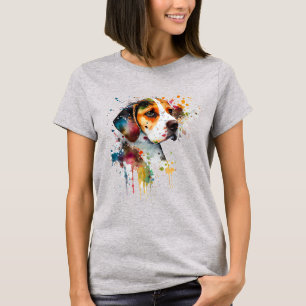Schattige Beagle Puppy Waterverf AI Art T-Shirt