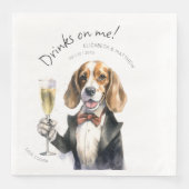 Schattige Beagle Waiter Waterverf  Servet (Voorkant)