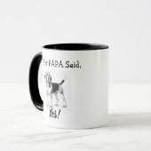 Schattige Beagle Zwart/Wit typografie Personalisee Mok (Voorkant links)