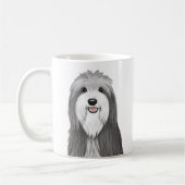 Schattige Bearded Collie Cartoon Dog Koffiemok (Links)
