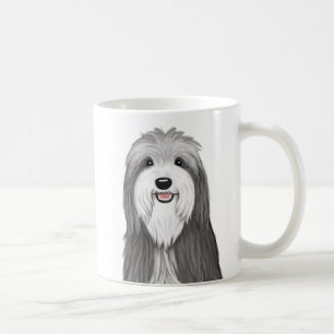 Schattige Bearded Collie Cartoon Dog Koffiemok