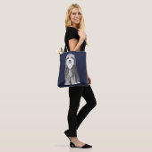 Schattige Bearded Collie Cartoon Dog Tote Bag (Op model)