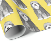 Schattige Bearded Collies Pattern Cadeaupapier (Rol Hoek)