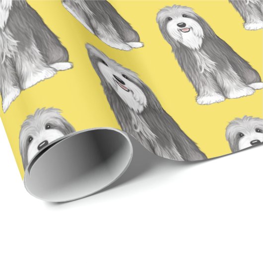 Schattige Bearded Collies Pattern Cadeaupapier (Rol Hoek)
