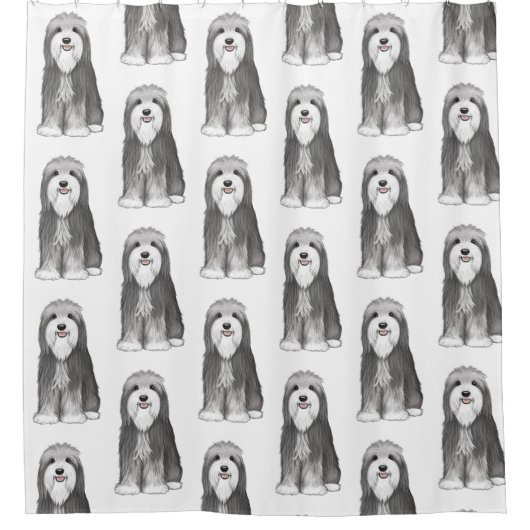 Schattige Bearded Collies Pattern Douchegordijn (Voorkant)