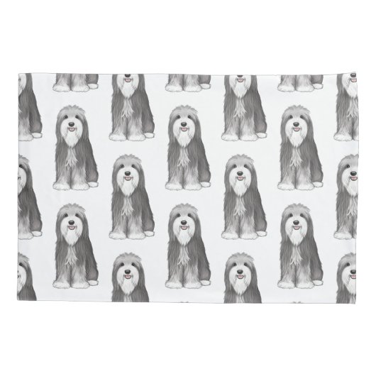Schattige Bearded Collies Pattern Kussensloop (Achterkant)