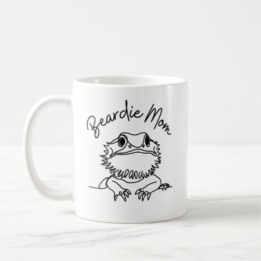 Schattige Bearded Dragon Beardie Mom Minimalist Koffiemok (Links)