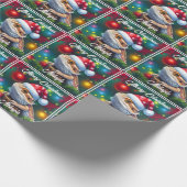 Schattige Bearded Dragon en Santa Hat Cadeaupapier (Hoek)