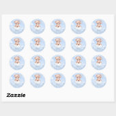 Schattige Bearly Baby shower Bedankt Classic Ronde Sticker (Vel)