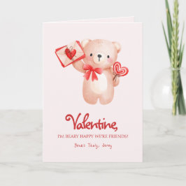 Schattige Beary Fijne Valentijnsdag Groet Kaart