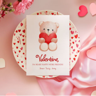 Schattige Beary Fijne Valentijnsdag Groet Kaart