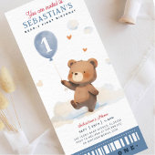 Schattige Beary First Birthday Ticket Kaart