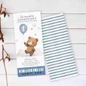 Schattige Beary First Birthday Ticket Kaart