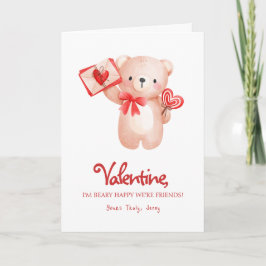 Schattige Beary Gelukkig Valentijnsdag Groet Kaart