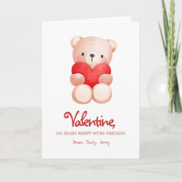 Schattige Beary Gelukkig Valentijnsdag Groet Kaart