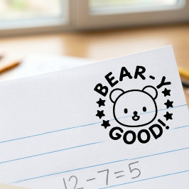 Schattige Beary Goede Onderwijs Prijs Aanmoediging Rubberstempel